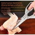 thumbnail image 2 of Tijeras de cocina multiusos de acero inoxidable, tijeras para aves de corral de alta resistencia (aptas para huesos, carne, pollo, pescado, pavo, verduras), aptas para lavavajillas (plateadas)., 2 of 9