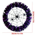 thumbnail image 3 of Halloween Wreath for Front Door - 18inch Black Wreaths with Pumpkin, Feather and Maple Leaves for Indoor Outdoor Wall Window Porch Patio Garden Farmhouse Home Party Prom Decoration, 3 of 7