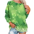 thumbnail image 1 of Staron Vente de Liquidation Chandail de la Saint-Patrick pour Femmes Trèfle Irlandais chandail Manches Longues Col Rond Coupe Ample Manches Raglan T-shirt, 1 of 7