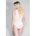 thumbnail image 4 of Music Legs Women's Front keyhole opening lace teddy with sheer back 80052-WHITE, 4 of 6
