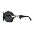 thumbnail image 3 of Womens Anti-Glare Polarized Oval Round Butterfly Buckle Hinge Sunglasses All Black, 3 of 4