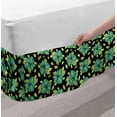 thumbnail image 2 of Floral Bed Skirt, Continuous Blossom Flowers in Nature Tones Pastel Meadow Plants Pattern, Elastic Bedskirt Dust Ruffle Wrap Around for Bedding Decor, 4 Sizes, Charcoal Grey and Green, by Ambesonne, 2 of 2
