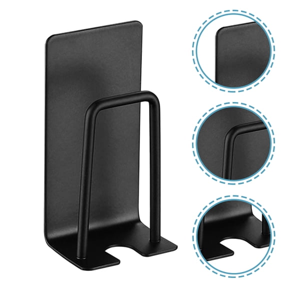 OFFIGAM 2-Pack Black Stainless Steel Toothbrush Holder with Adhesive Wall Mount for Bathroom Cups and Toothbrushes