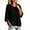 Black, variant on Women Drawstring Hooded 3/4 Sleeve Knit Sweater Oversized Loose Ribbed Hem Casual Pullover Top Pink M Fashion