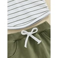 thumbnail image 6 of Infant Baby Boy Summer Outfits Short Sleeve Striped Hoodie + Rolled Shorts Set, 6 of 8