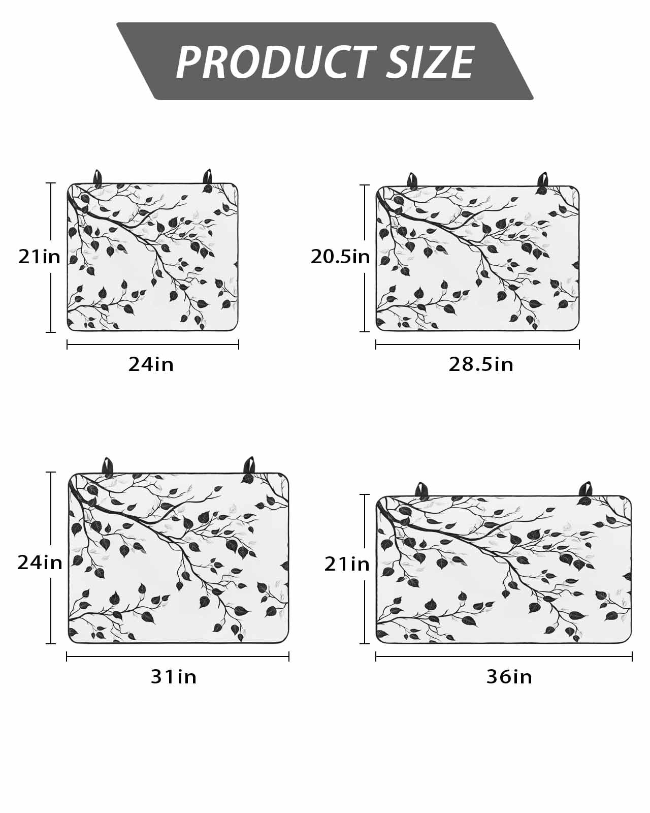 Stove Top Covers for Electric Stove, Black Botanical Glass Stovetop Cover Protector, Watercolor Summer Botanical Induction Cooktop Protector Oven Mat for Kitchen Countertop 24"x21"