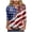 Red, variant on vigerkar 4th of July Outfits for Women American Flag Stars and Stripes Print V Neck 3/4 Sleeve T Shirts Ladies Patriotic Tops (Brick Red, L)