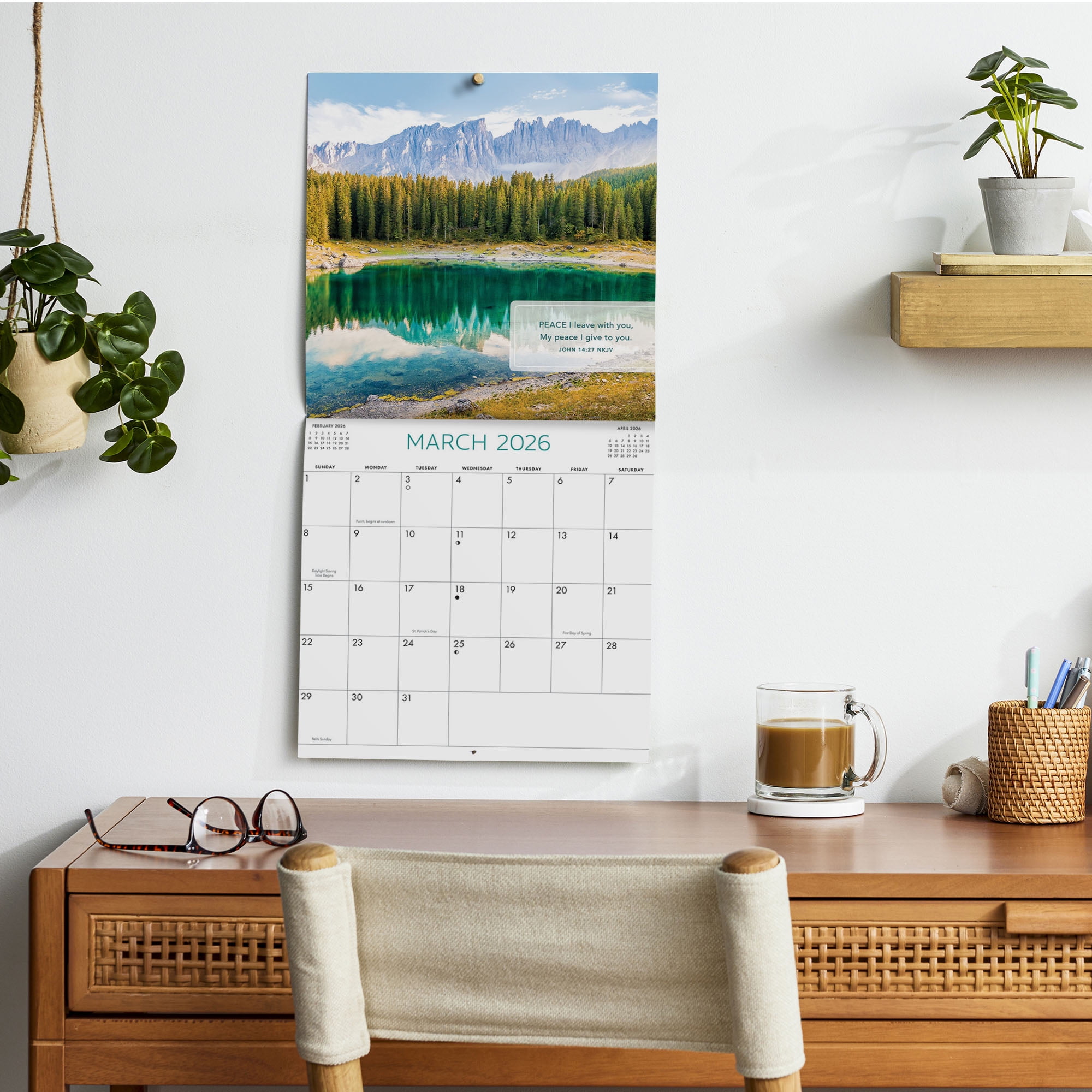 DaySpring Monthly Calendar(12"x12")Bible Vs. Mixed Scrip 12 Mo Jan 2026-Dec 2026