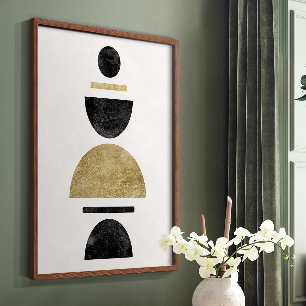 Modern Stack in Brown Solid Wood 8 x 10 Framed Print