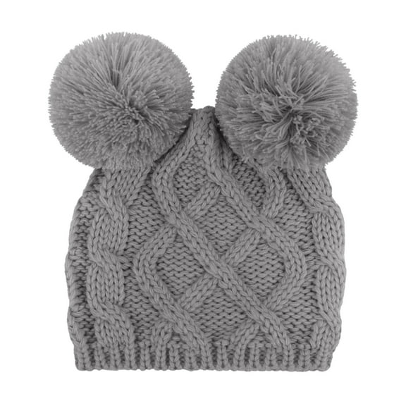 Hats Toddler Kids Winter Soft Knitted Warm Furry Bear Ears Hat Grey 6 Months-18 Months