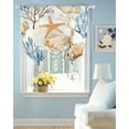 thumbnail image 2 of Brown Blue Beach Coastal Tie Up Curtains for Window, Thermal Insulated Balloon Shade Adjustable Rod Pocket Curtains Valance Panels for Kitchen Bathroom Cafe 42 x 45 Nautical Summer Starfish Coral, 2 of 6