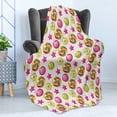 thumbnail image 4 of Dessert Soft Flannel Fleece Throw Blanket, Yummy Candy Rainbow Swirl Lollipop with Stars Vibrant Design, Cozy Plush for Indoor and Outdoor Use, 50" x 70", Multicolor, by Ambesonne, 4 of 5