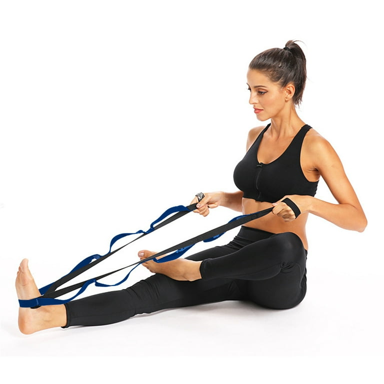 Tumaz Yoga Strap, Thick Soft 10 Loops & Non-Elastic Stretching Strap, 80  inch, Black