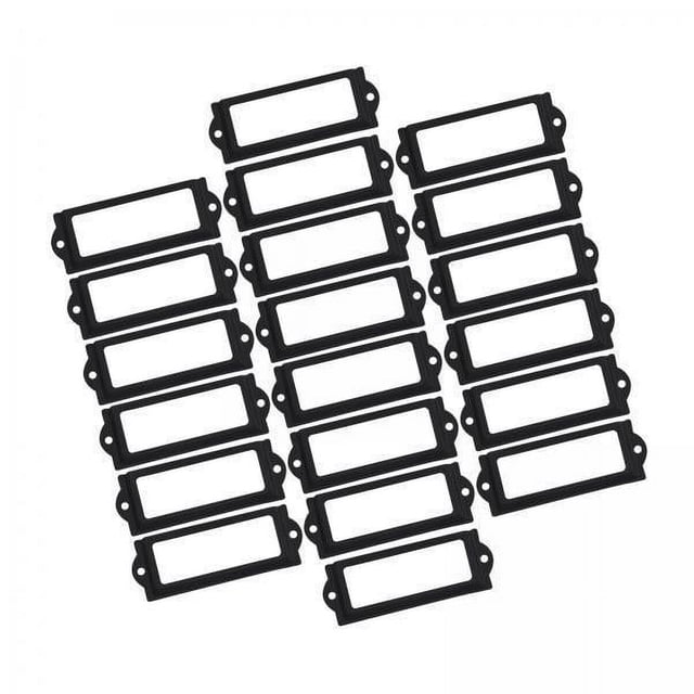2x20x Portaetiquetas De Archivo Etiqueta De Cajón De Marco De Metal Para Caja De Cajón De Armario Negro