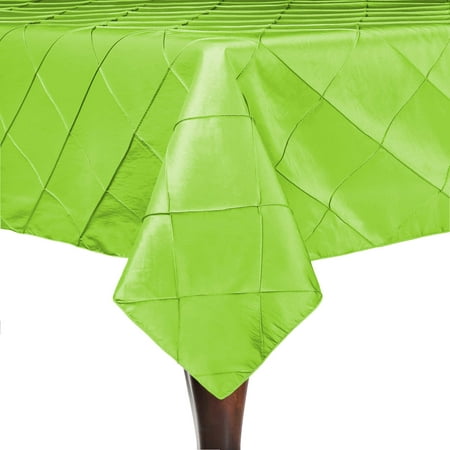 

Ultimate Textile (10 Pack) Embroidered Pintuck Taffeta 60 x 84-Inch Rectangle Tablecloth Apple Lime Green