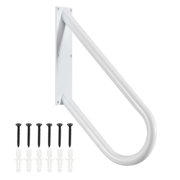 Unique Bargains Hand Rails for Outdoor Steps, Wall Mount U Shaped Stair Handrails for Garden Yard and Garage Steps White