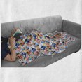 thumbnail image 5 of Mountain Soft Flannel Fleece Throw Blanket, Cartoonish Style Adventure Nature Themed Pattern with Colorful Abstract Peaks, Cozy Plush for Indoor and Outdoor Use, 50" x 70", Multicolor, by Ambesonne, 5 of 5
