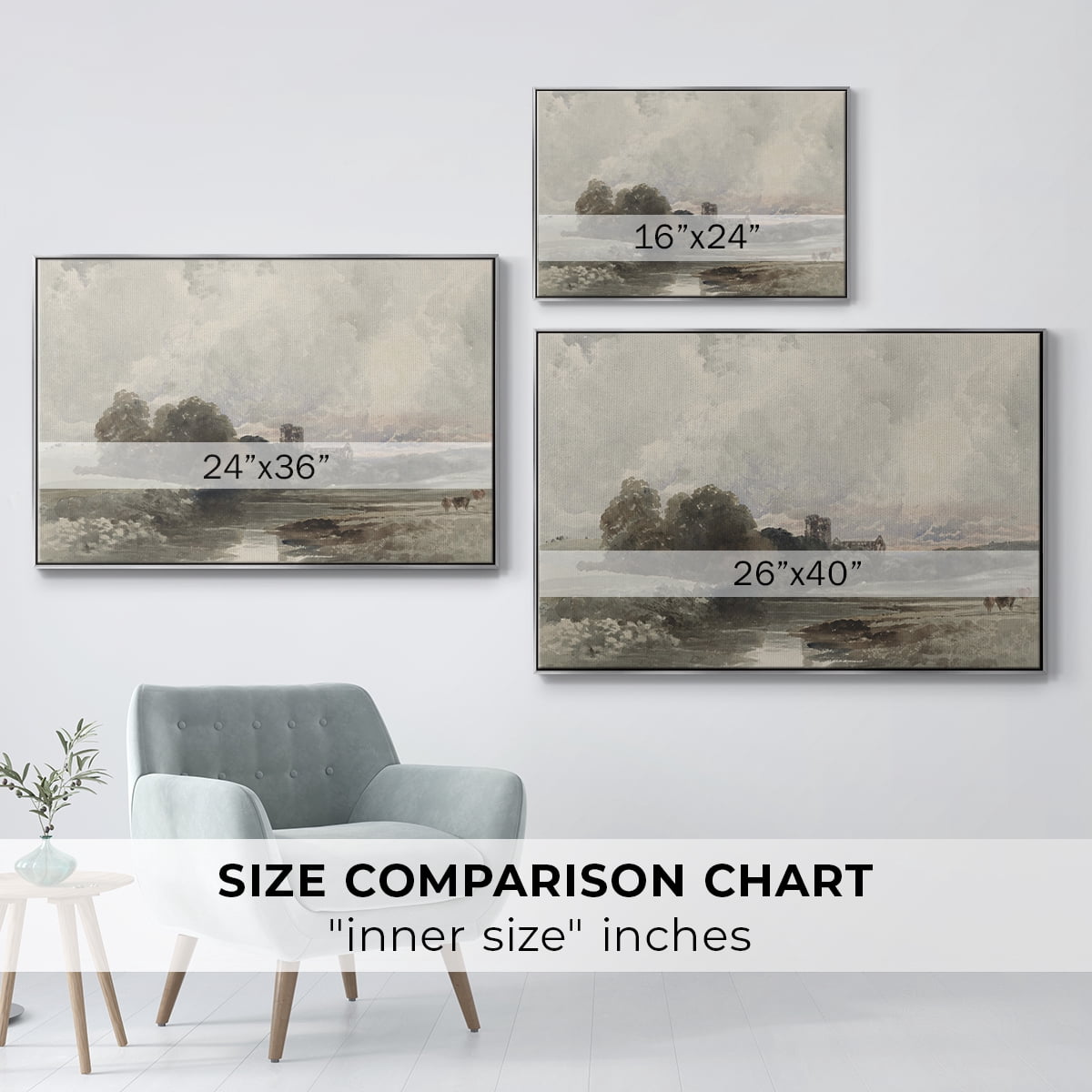 Vintage Landscape-XXXIX By Wexford Home Framed in Silver Wood Gallery Wrapped Canvas 17 in. x 25 in.