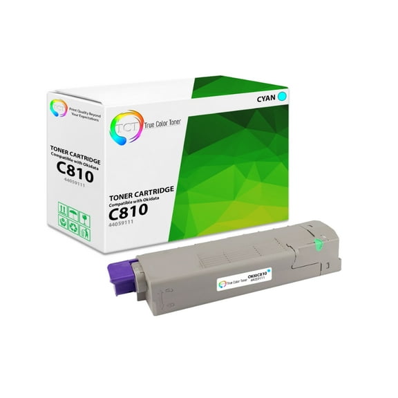 TCT C810 Cyan Toner Cartridge - Compatible With Okidata C810C 44059111 Cyan
