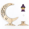 thumbnail image 2 of Luna Eid Mubarak, Linterna Pintada Con Luna, Decoración De Mesa, Decoración Artesanal De Madera Multifuncional Duradera Scienceny HA044198-01, 2 of 6