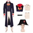 thumbnail image 3 of Disfraz de fantasía de Napoleón para hombre adulto, disfraz medieval, conjunto de uniforme, sombrero de Napoleón, trajes de juego de rol, traje de carnaval de Halloween, 3 of 5