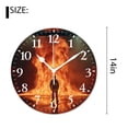 thumbnail image 2 of 14 Inch Wall Clock Battery Operated Silent Clock Decorative for Office, Kitchen, Outdoor, Living Room，Firefighter Fireman Fighting in Fire Flame Painting, 2 of 4