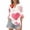 Beige, variant on Valentine's Day Women Print Long Sleeve Round Neck Top Cute Casual Shirt Gift Affordable & Comfortable Blouse Beige L