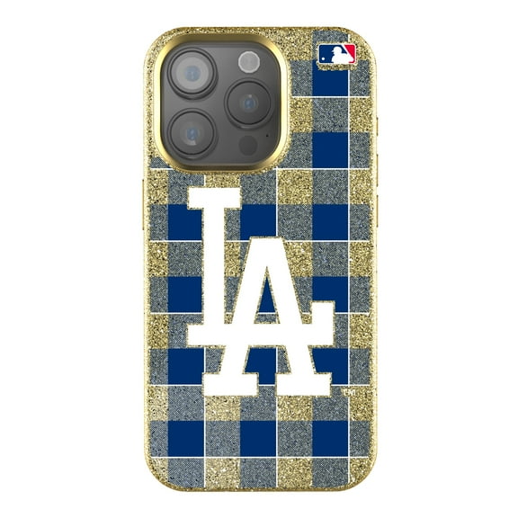 Keyscaper Los Angeles Dodgers Plaid Bling iPhone Case