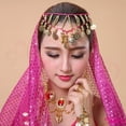 thumbnail image 4 of Women's Belly Dancing Accessories Coin Head chain Decoration Belly Dance India Headwear Scarf Headpiece Costumes, 4 of 4