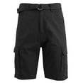thumbnail image 1 of Mens Flat Front Belted Cotton Cargo Shorts, 1 of 4