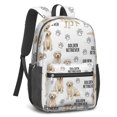 thumbnail image 2 of Golden Retriever and Dog Paw Print 17" Waterproof Oxford School Backpacks for Teens, S-Shape Padded Straps, for School, Travel, Hiking, Camping, 2 of 5