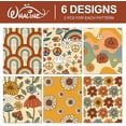 thumbnail image 3 of 12 Sheet Retro - Not Roll - Vintage Boho Floral Flower Rainbow Gift Wrap Paper Folded Flat for Birthday Wedding Baby Shower DIY Crafts Gift Packing, 19.7 x 27.6 Inch, 3 of 4