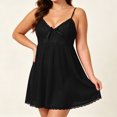 thumbnail image 2 of Stamzod Plus Size Nightgowns for Women V-Neck Lace Camisoles Sleep Shirt Spaghetti Strap Night Dress with Bow Decoration L, 2 of 7