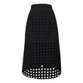thumbnail image 5 of Gbsyewxs Womens Skirts Midi Skirt High Elastic Waist Hollow Out Layered Solid Color Beach Summer Women'S Skirts Black, 5 of 6