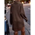 thumbnail image 6 of Women'S Sweater Dresses Oversized One-Piece Dresses Outer Wear Plus Size Pullover Wedding Dresses Dark Brown M, 6 of 8