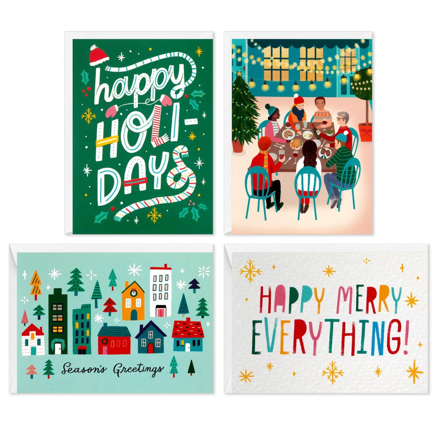 Connections from Hallmark Colourful Boxed Christmas Cards Assortment, Pack of 20