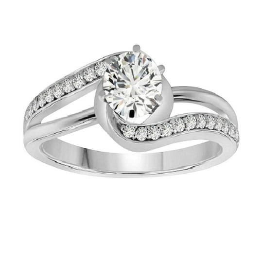 AoneJewelry 0.75 Carat Diamond Engagement Glamorous Ring In 14K Solid White Gold