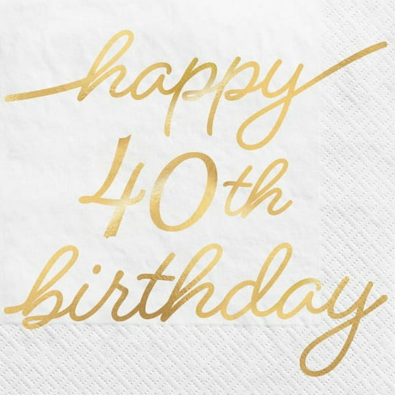 Birthday 'Golden Age' Small 40th Birthday Foil Napkins (16ct)