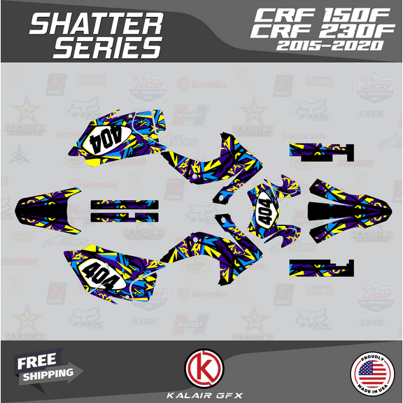 Kalair GFX Graphics Kit for Honda CRF230F (2015-2020) Shatter Series