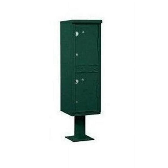 Outdoor Parcel Locker with 2 Compartments in Green with USPS Access Type I