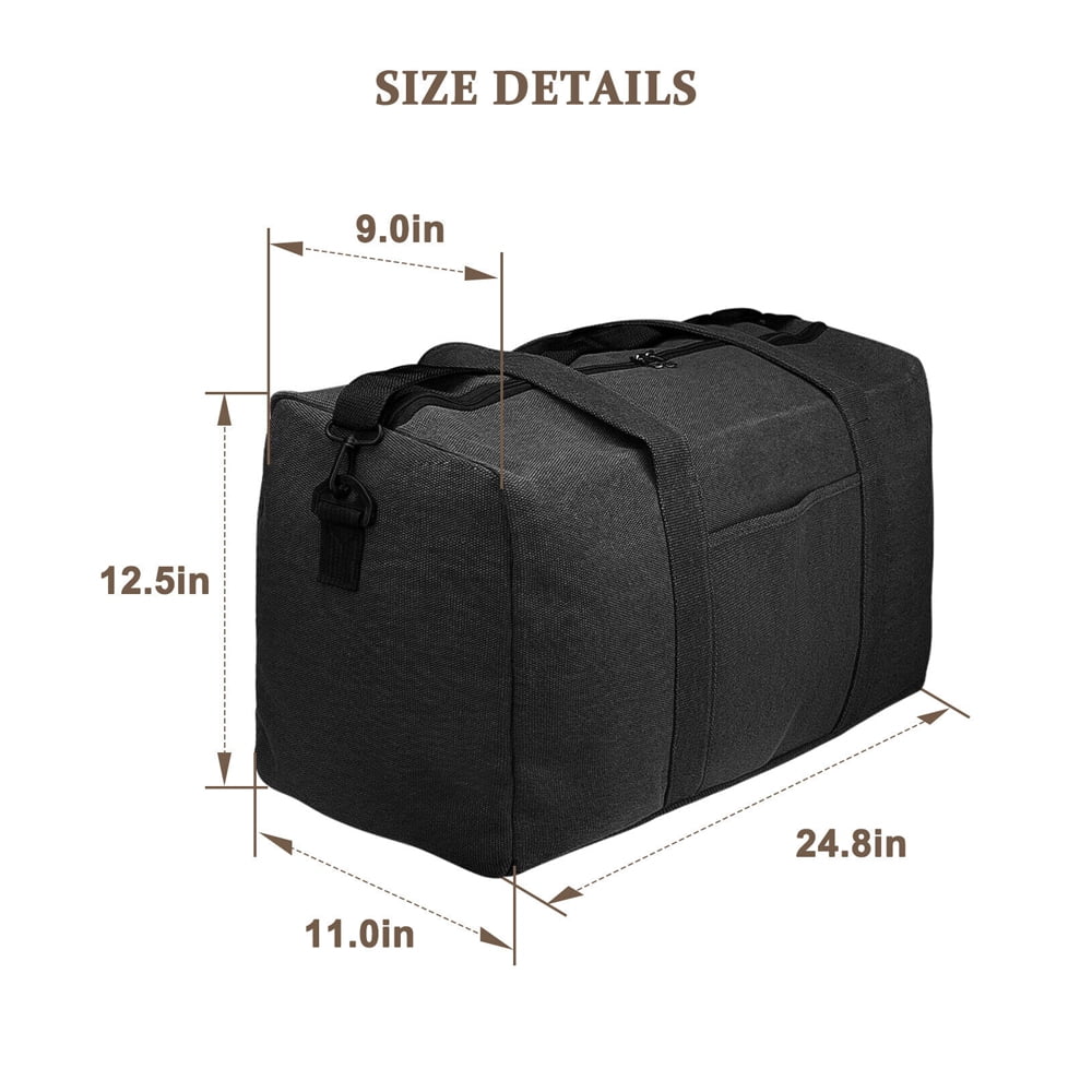 Large Canvas Duffle Bag Travel Luggage Sports Gym Tote Waterproof