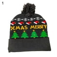 thumbnail image 3 of Bonnet Tricoté Épais et Chaud d'Hiver Unisexe de Noël pour Hommes et Femmes avec LED et Boule, Déco de Noël, 3 of 4
