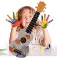 thumbnail image 5 of Puntoco Ukelele de madera de 21 pulgadas, juguete de iluminación musical para niños, mini instrumento de educación temprana de 4 cuerdas, regalos navideños para niños y niñas, juguetes, 5 of 5