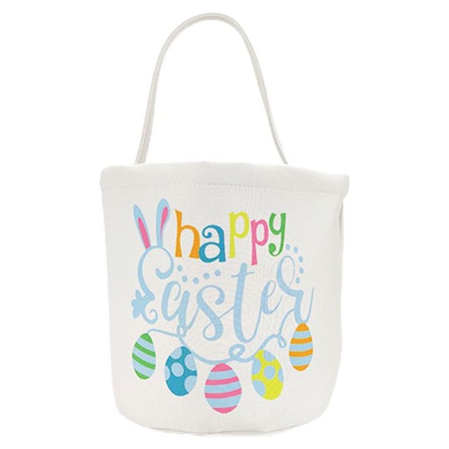 Storage Bag Easter Basket Cute Animal Canvas Bucket Large Capacity Portable Handle Design For Kids