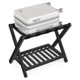 thumbnail image 6 of Solid Wood Foldable Luggage Rack, No Assembly Required Suitcase Stand with Storage Shelf, Sturdy & Space-Saving, Natural Wood, Ink Black, 6 of 6