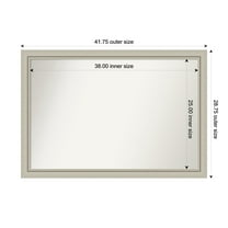 Amanti Art Custom Wall and Bathroom Mirror (28.75 x 41.75 in.), Romano Silver Narrow Frame