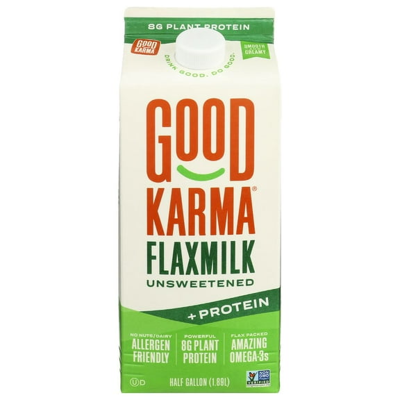 Good Karma Foods Protein Original Unsweetened Flaxmilk, 64 Fluid Ounce -- 6 per case.