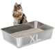 thumbnail image 1 of Caja de arena para gatos EGMEHOAD de acero inoxidable XL para grandes felinos, 1 of 8