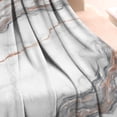 thumbnail image 3 of White Marble Copper Line Pattern Blanket,Comfortable Soft Flannel Throw Blanket,All Season,Warm Lightweight Blankets for Sofa Bed Couch Living Room Chair,60"x80", 3 of 4