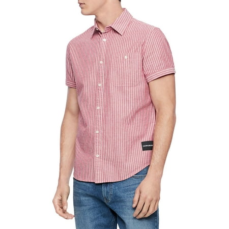 Striped Button-Front Short-Sleeve Shirt